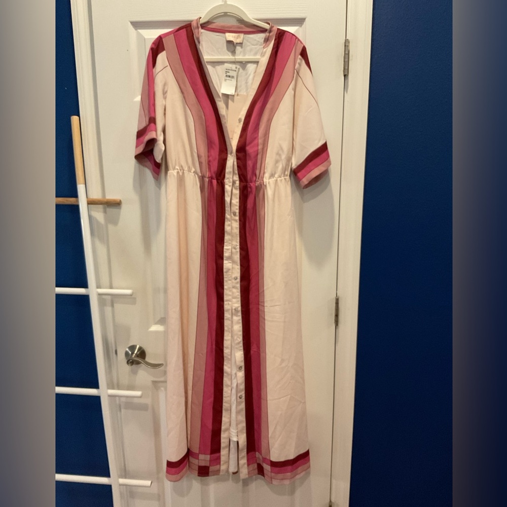 Pink and Cream Striped Dress NWT 2005